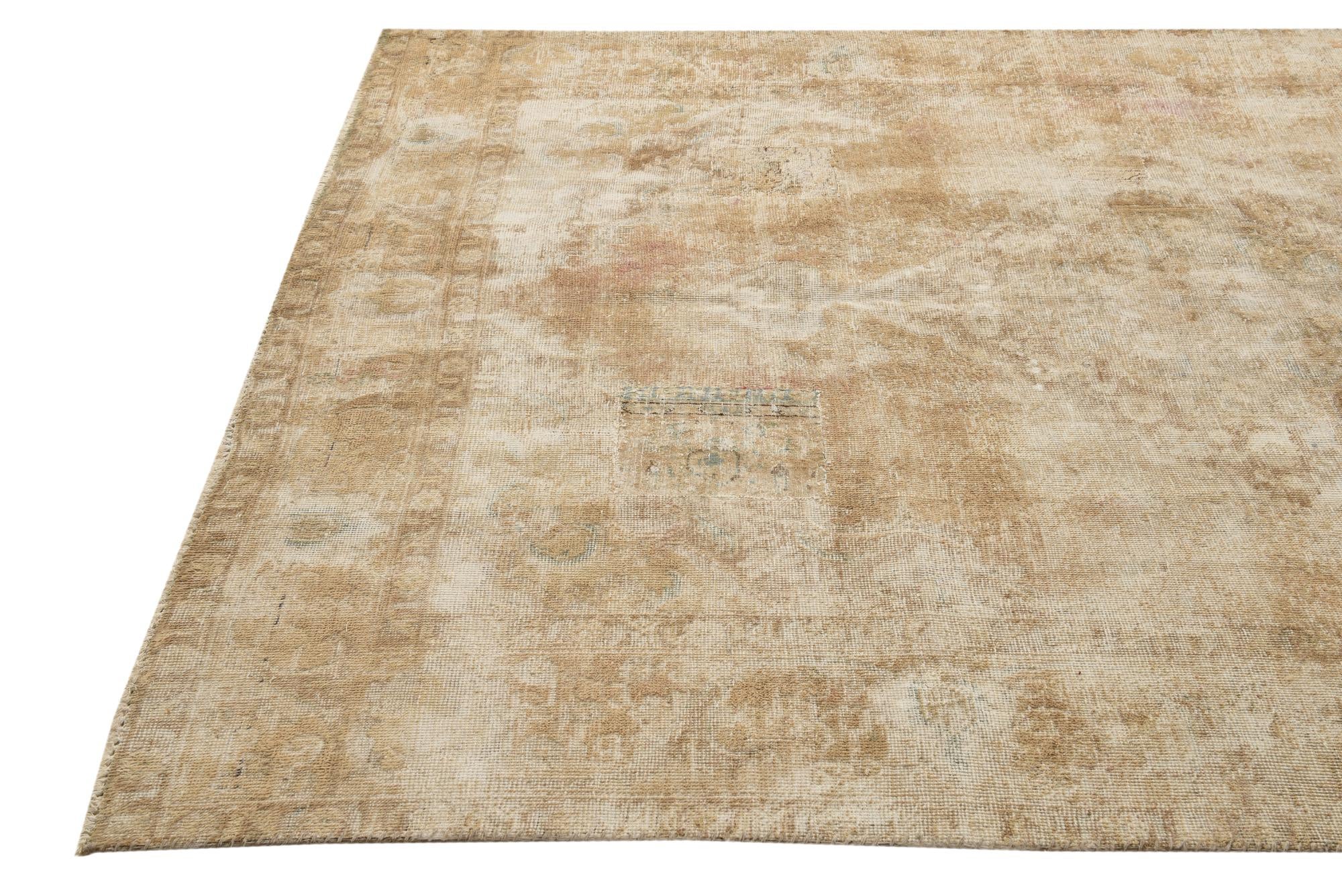 6' 5 x 9' 2 Hand Knotted Ultra Vintage Persian Wool Rug
