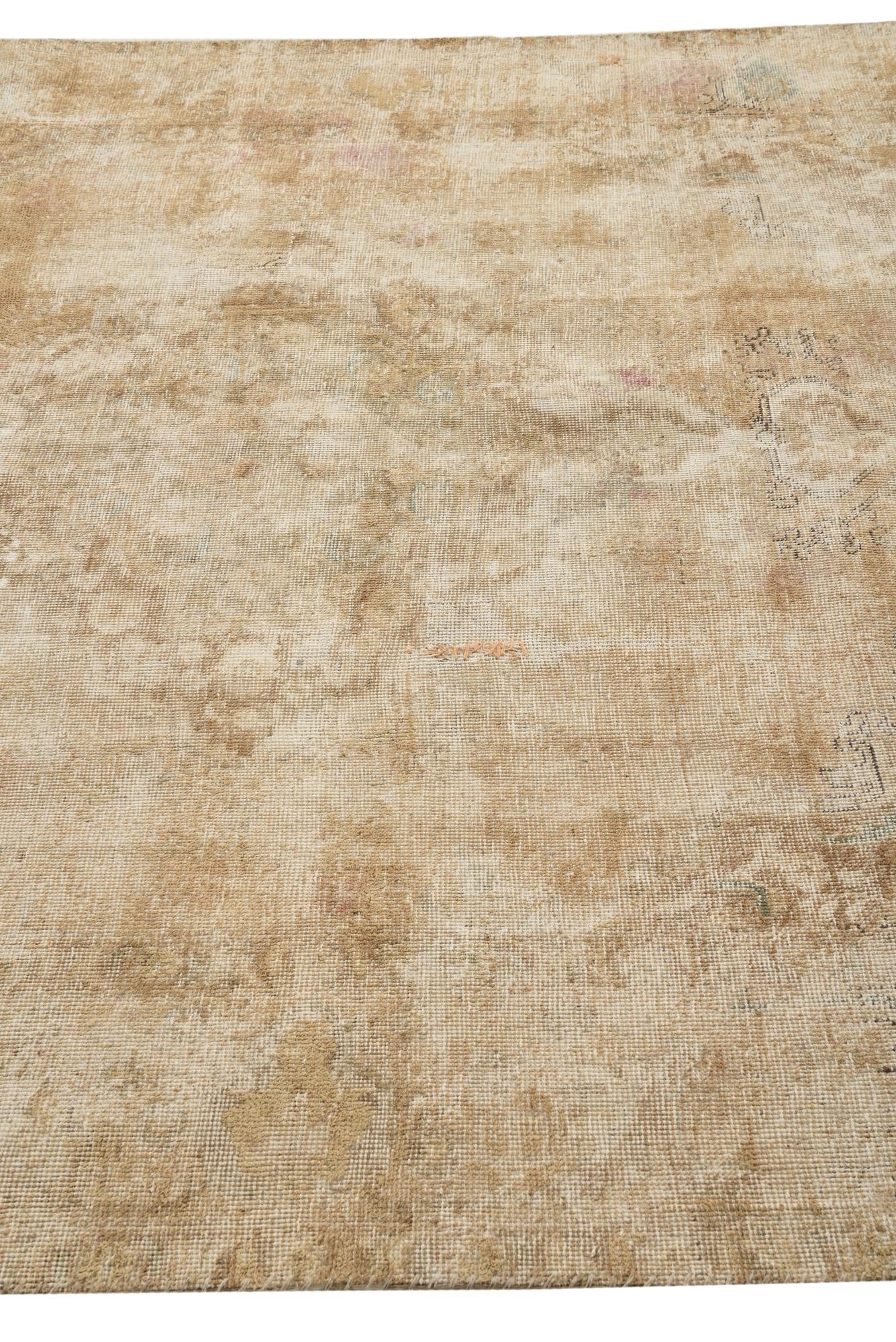 6' 5 x 9' 2 Hand Knotted Ultra Vintage Persian Wool Rug