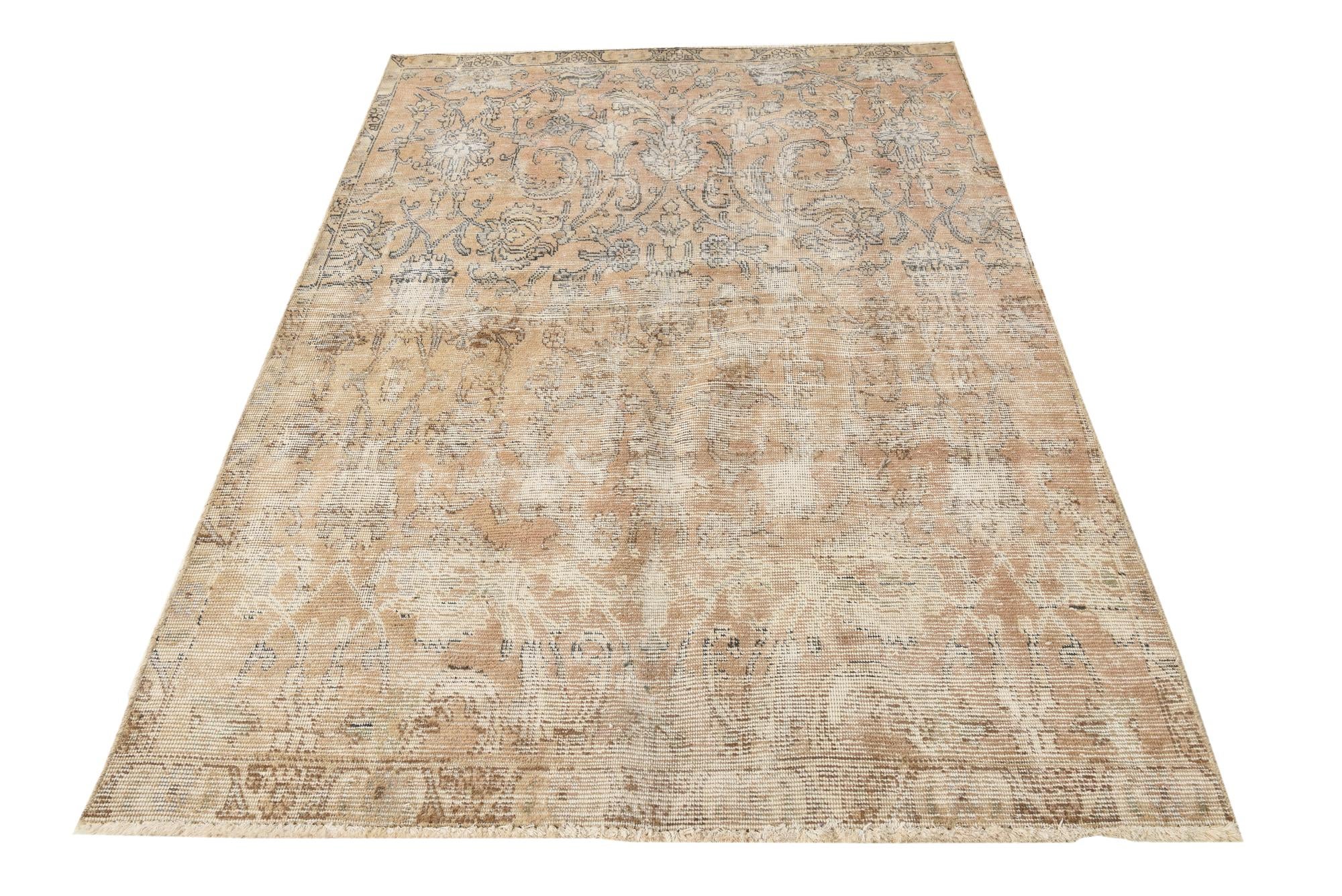 4' 9 x 7' 1 Hand Knotted Ultra Vintage Persian Wool Rug
