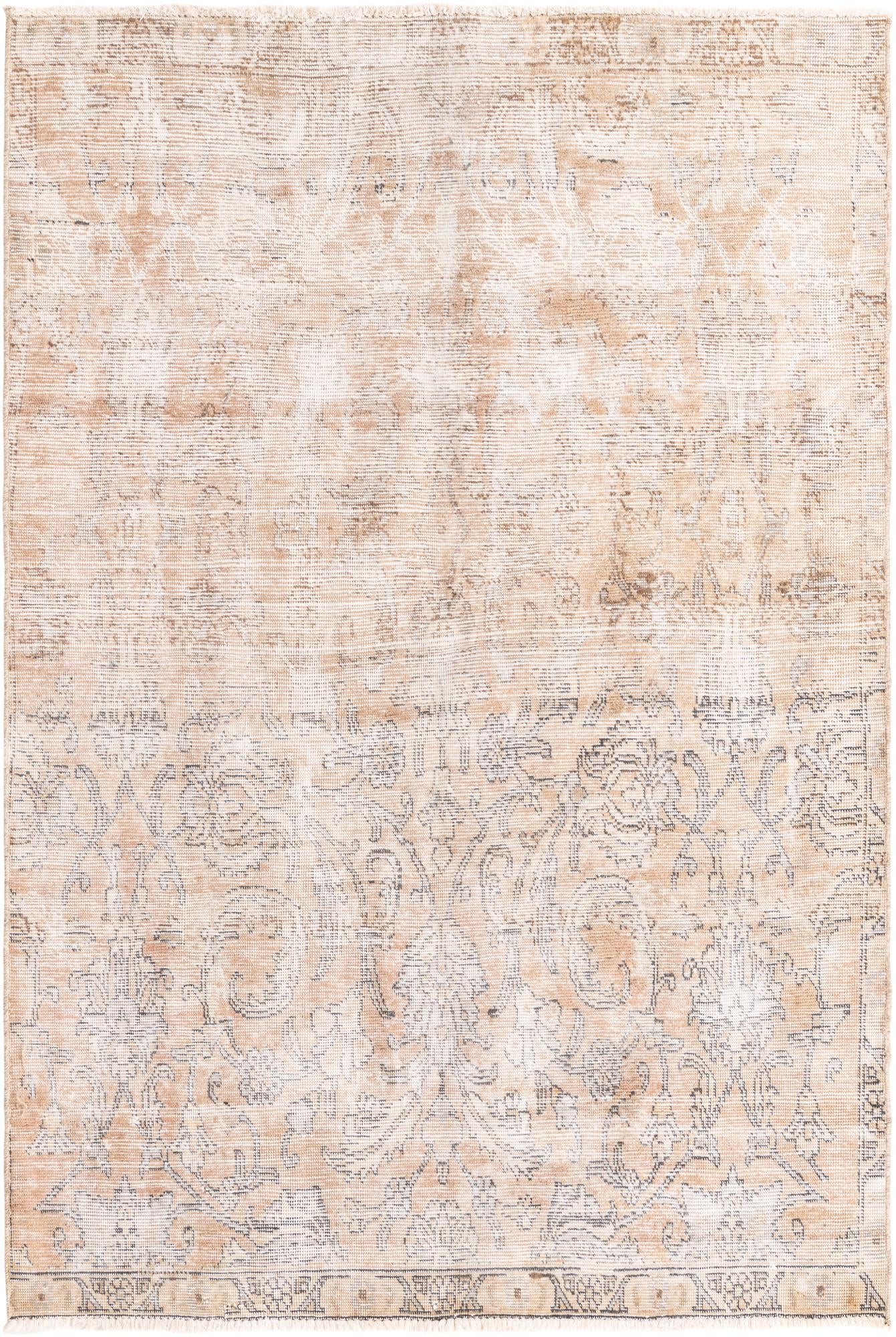 4' 9 x 7' 1 Hand Knotted Ultra Vintage Persian Wool Rug