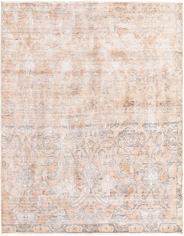  4' 9 x 7' 1  Hand Knotted Ultra Vintage Persian W...