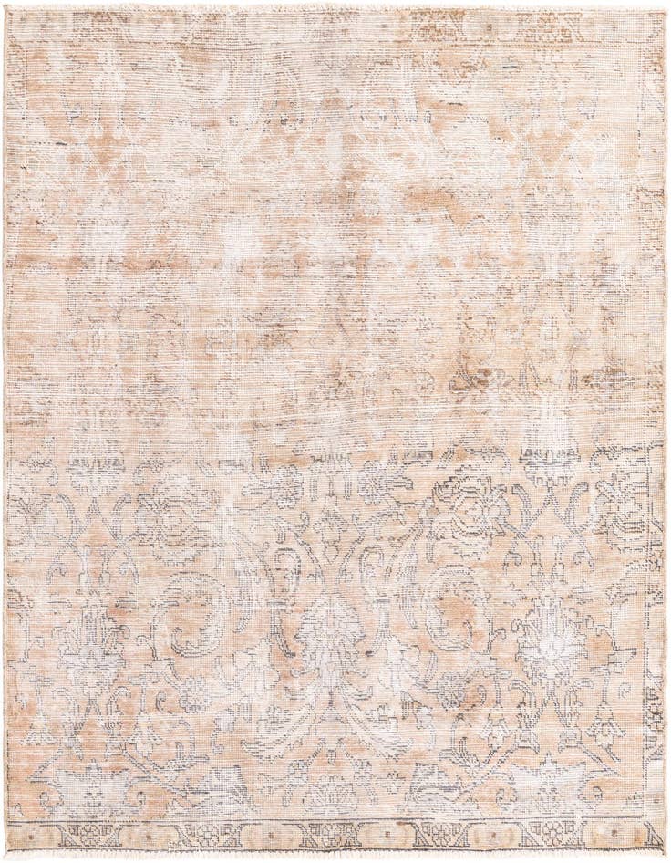 Detail image of 4' 9 x 7' 1 Hand Knotted Ultra Vintage Persian Wool Rug