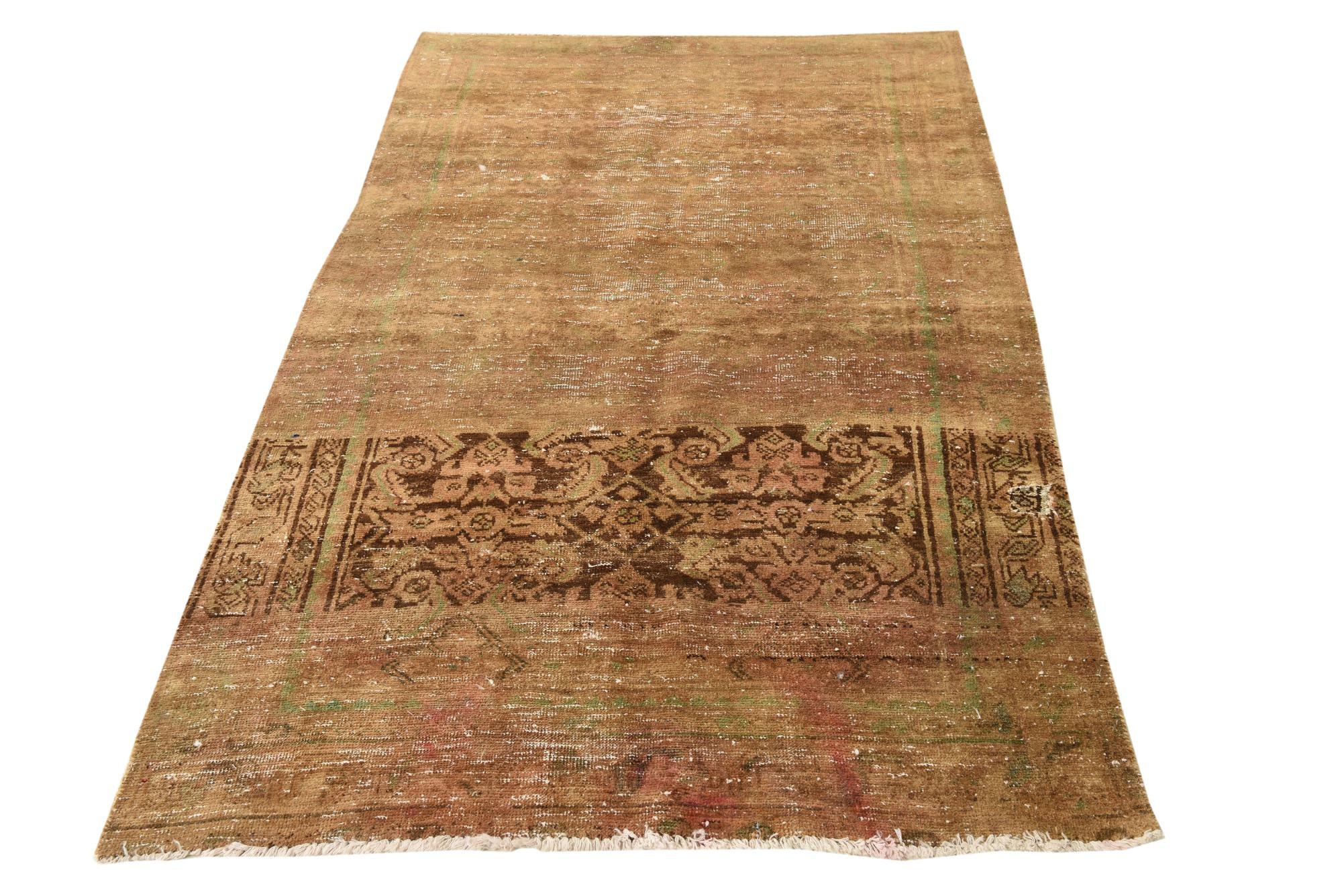 4' 2 x 6' 10 Hand Knotted Ultra Vintage Persian Wool Rug