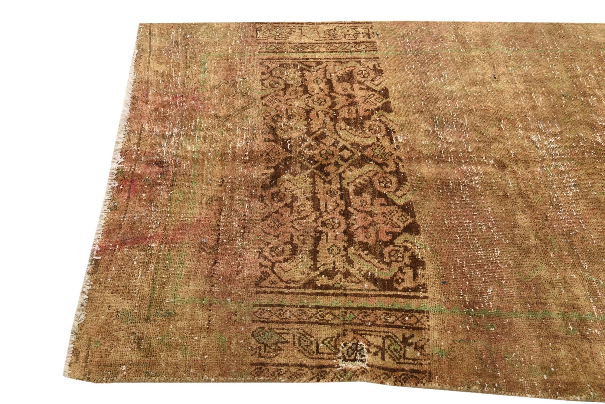 4' 2 x 6' 10 Hand Knotted Ultra Vintage Persian Wool Rug