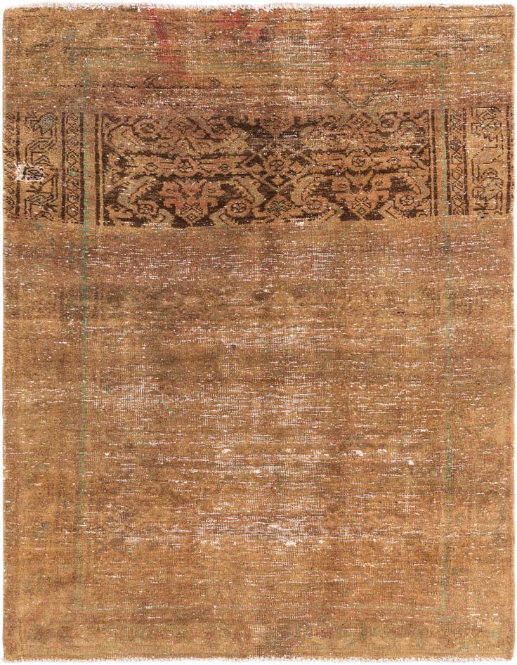 Detail image of 4' 2 x 6' 10 Hand Knotted Ultra Vintage Persian Wool Rug