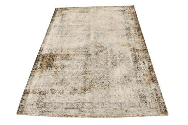 4' 3 x 6' 5 Hand Knotted Ultra Vintage Persian Wool Rug