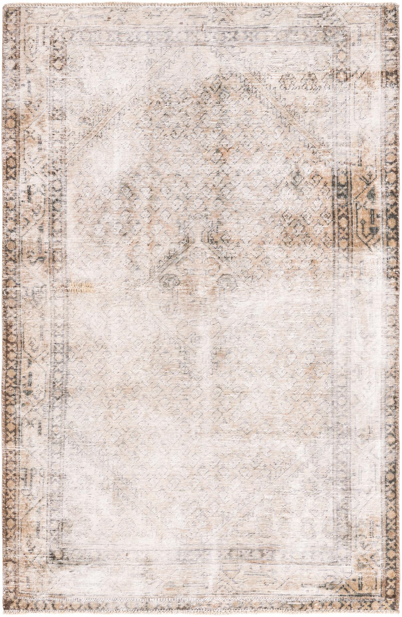 4' 3 x 6' 5 Hand Knotted Ultra Vintage Persian Wool Rug