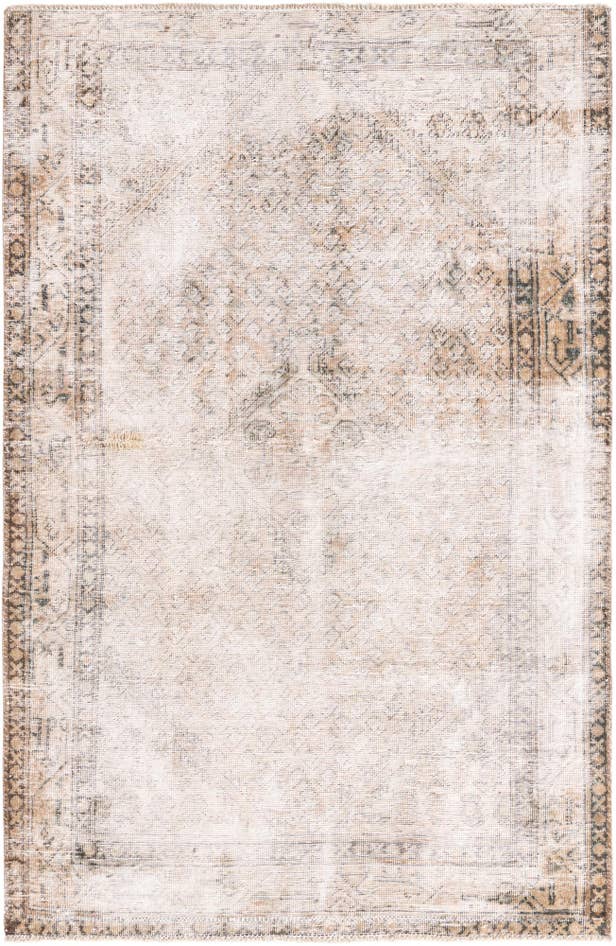 Detail image of 4' 3 x 6' 5 Hand Knotted Ultra Vintage Persian Wool Rug