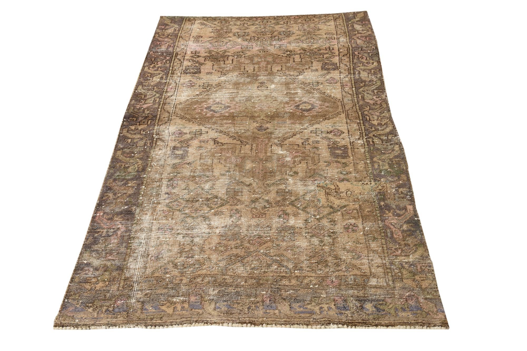 3' 9 x 6' 1 Hand Knotted Ultra Vintage Persian Wool Rug