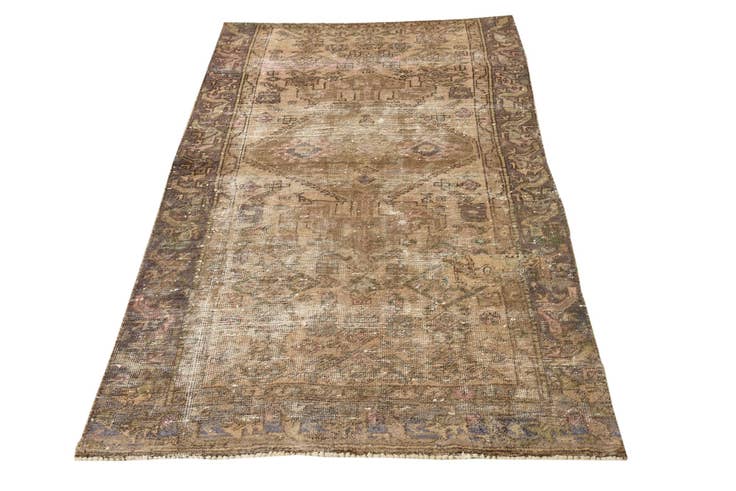 Detail image of 3' 9 x 6' 1 Hand Knotted Ultra Vintage Persian Wool Rug