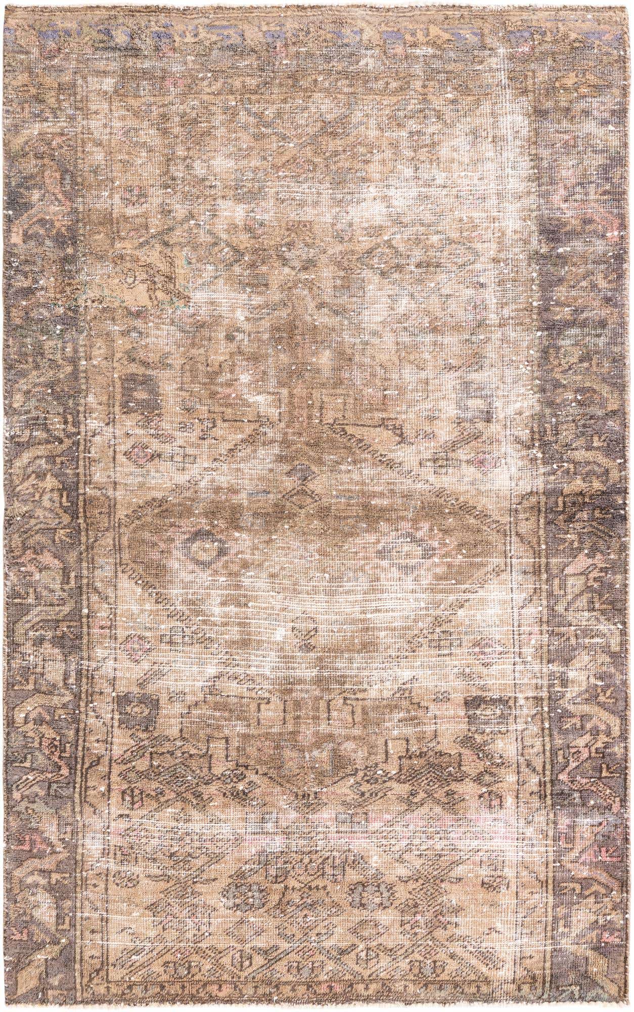 3' 9 x 6' 1 Hand Knotted Ultra Vintage Persian Wool Rug