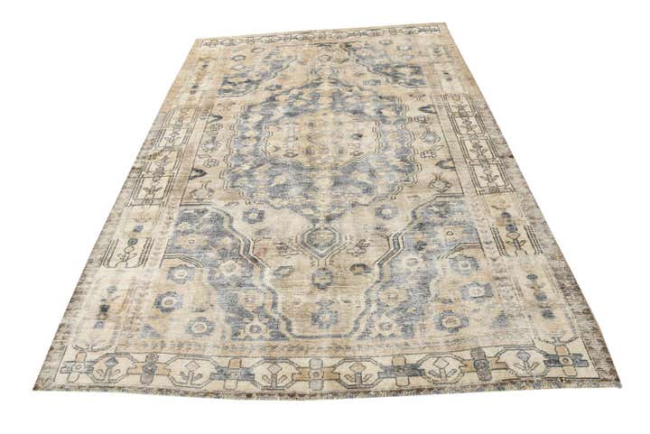 205cm x 295cm Noué main Ultra Vintage Tapis Persan Laine