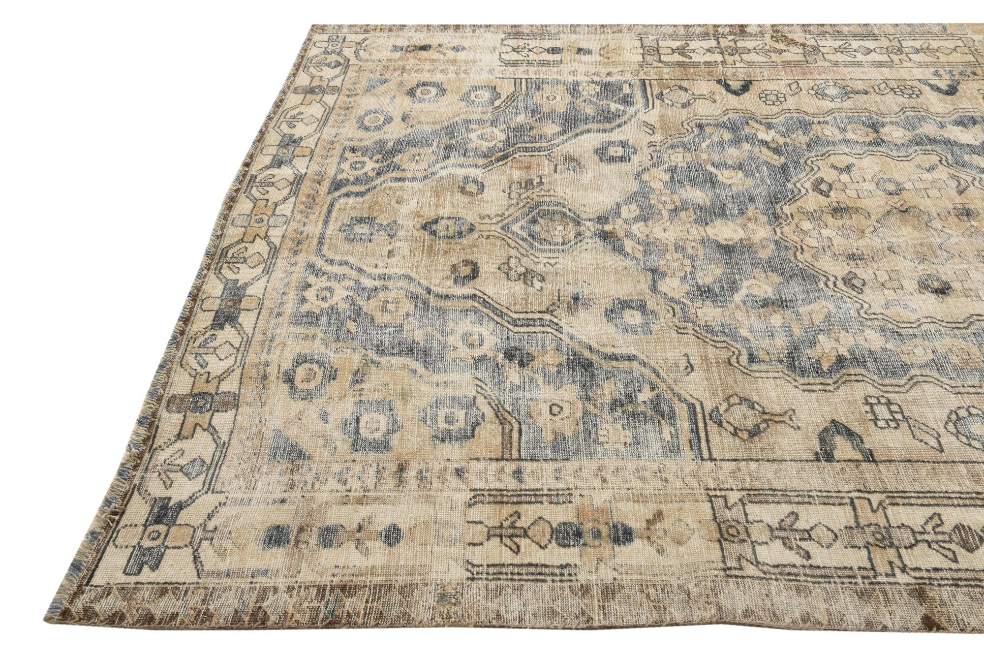 6' 8 x 9' 8 Hand Knotted Ultra Vintage Persian Wool Rug