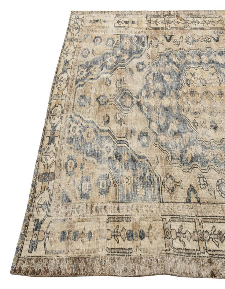 Detail image of 6' 8 x 9' 8  Hand Knotted Ultra Vintage Persian Wool Rug