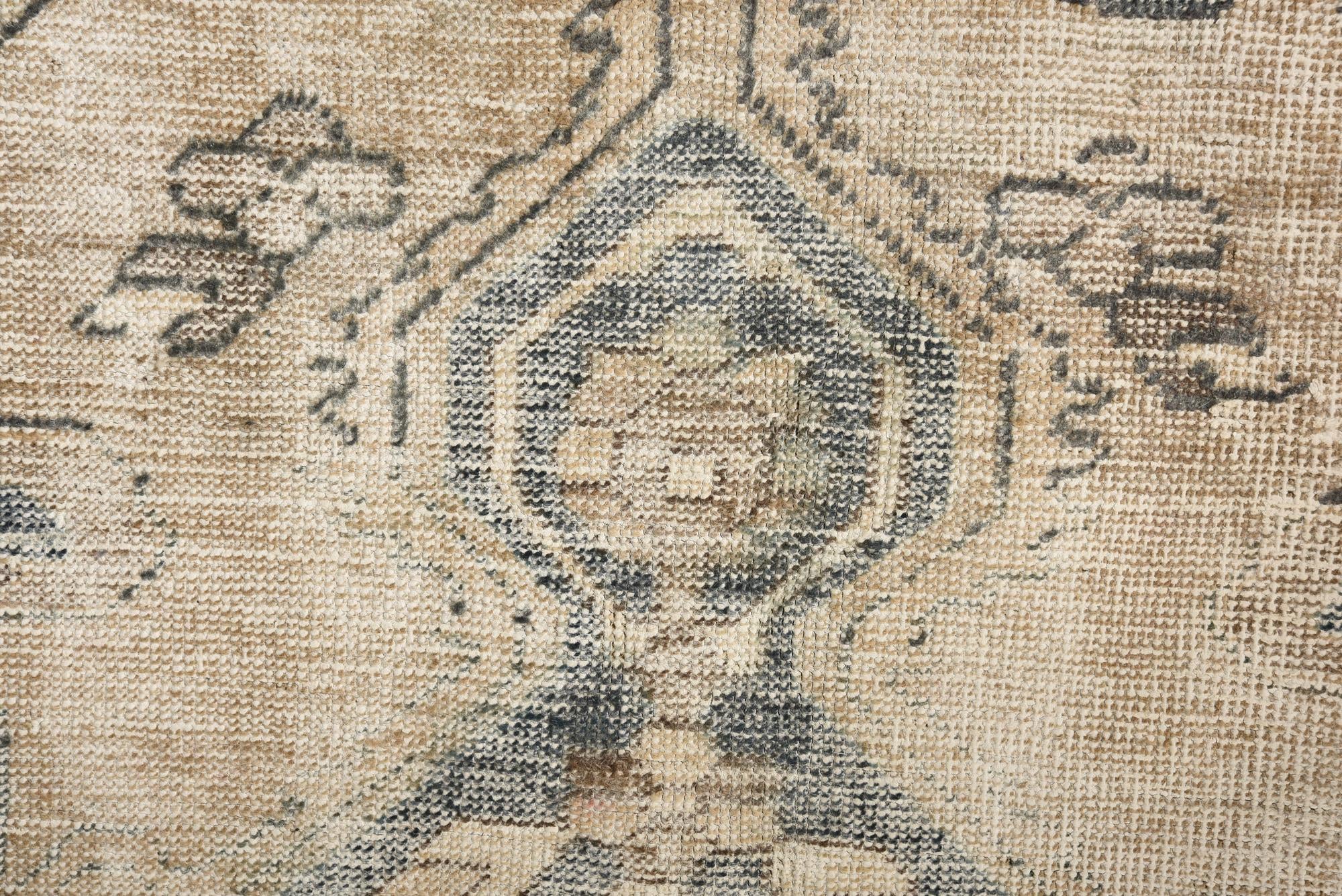 6' 8 x 9' 8 Hand Knotted Ultra Vintage Persian Wool Rug