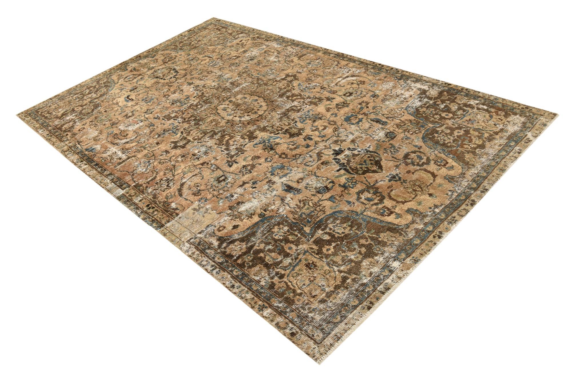 6' x 9' 2 Hand Knotted Ultra Vintage Persian Wool Rug