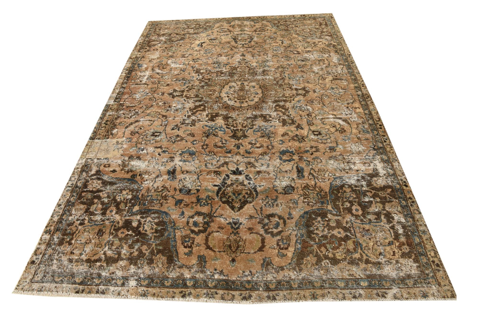 6' x 9' 2 Hand Knotted Ultra Vintage Persian Wool Rug