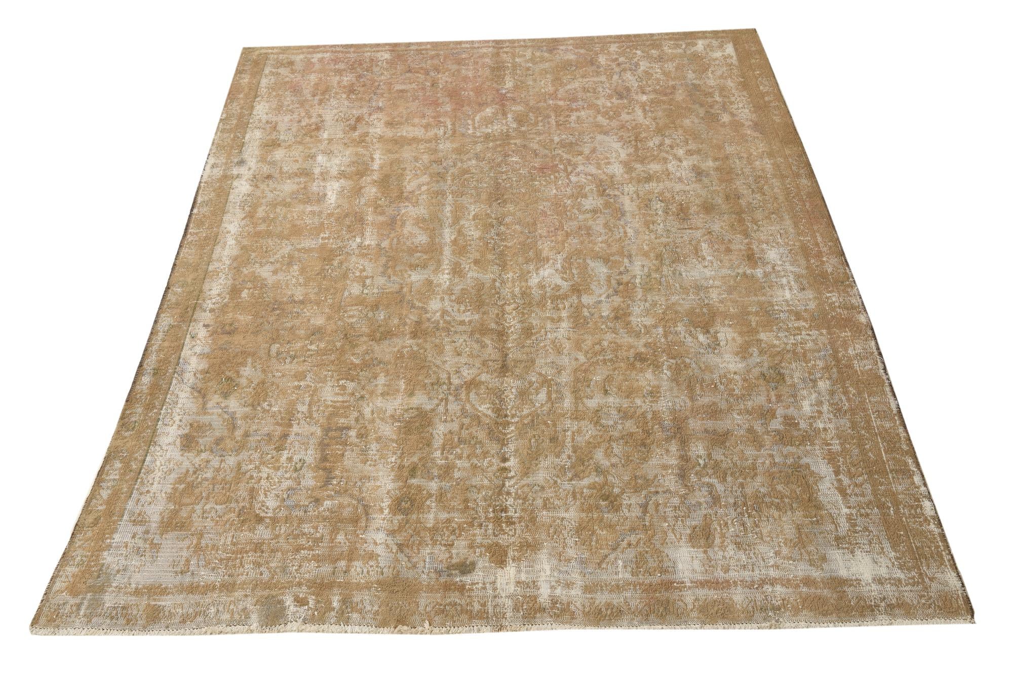 7' 3 x 9' 8 Hand Knotted Ultra Vintage Persian Wool Rug
