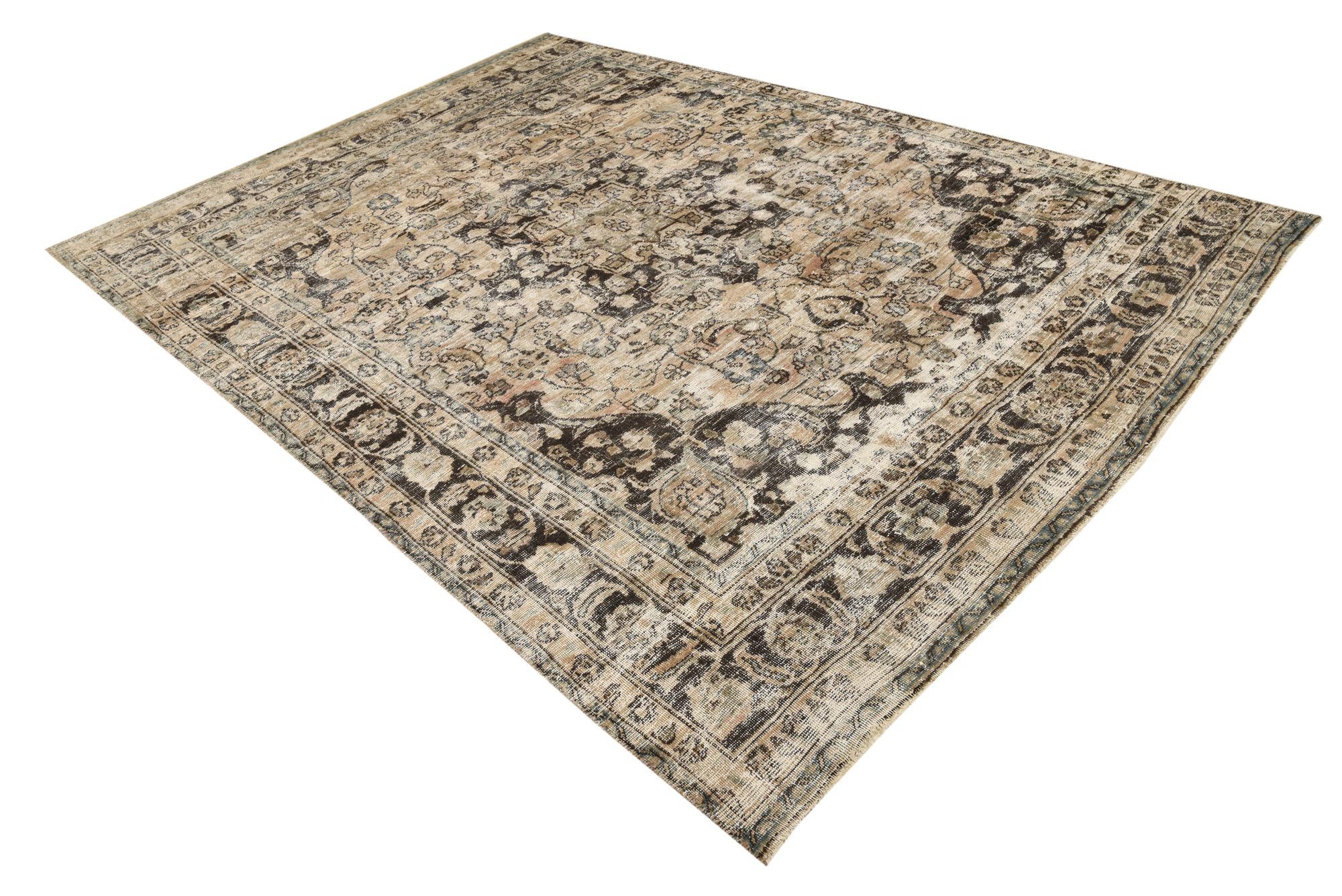 7' 4 x 10' 6 Hand Knotted Ultra Vintage Persian Wool Rug