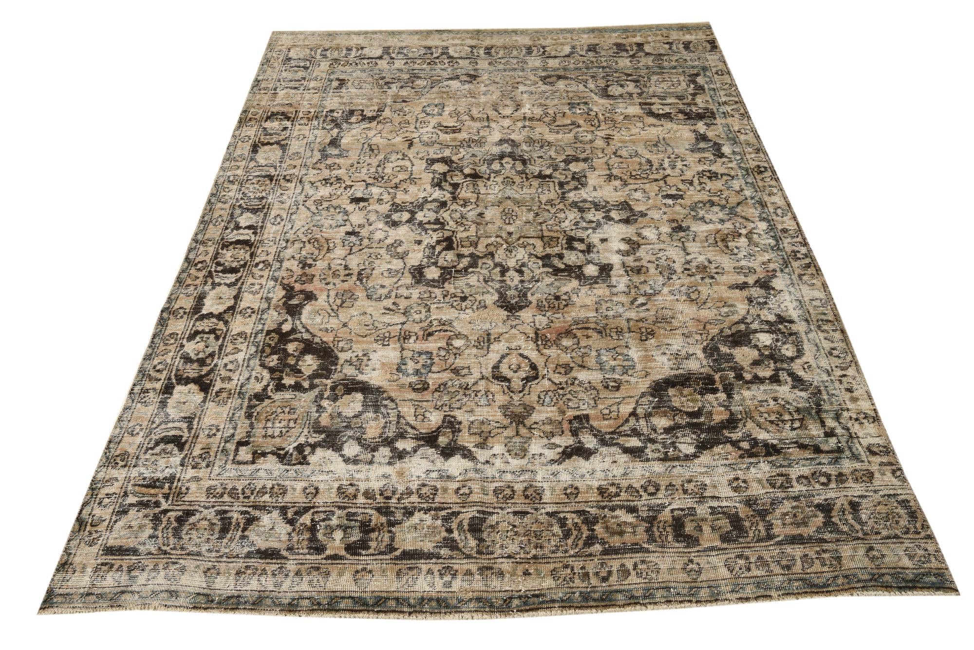 7' 4 x 10' 6 Hand Knotted Ultra Vintage Persian Wool Rug