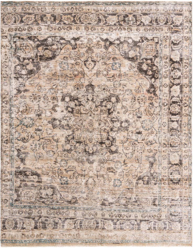 Detail image of 7' 4 x 10' 6 Hand Knotted Ultra Vintage Persian Wool Rug