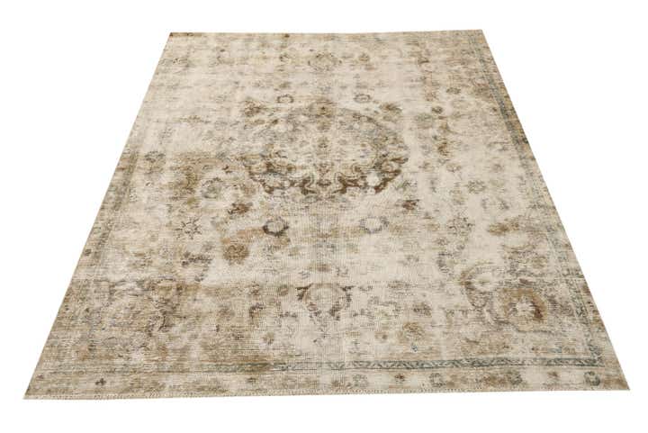 7' 8 x 9' 8 Hand Knotted Ultra Vintage Persian Wool Rug