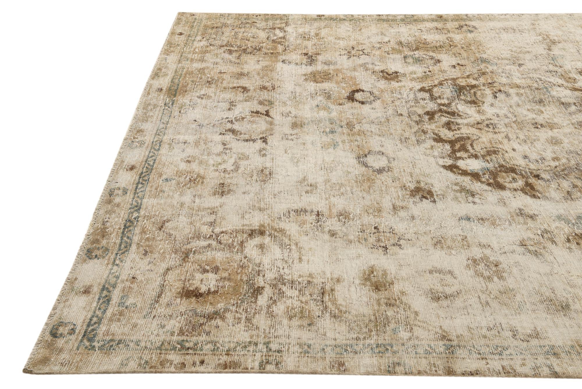 7' 8 x 9' 8 Hand Knotted Ultra Vintage Persian Wool Rug