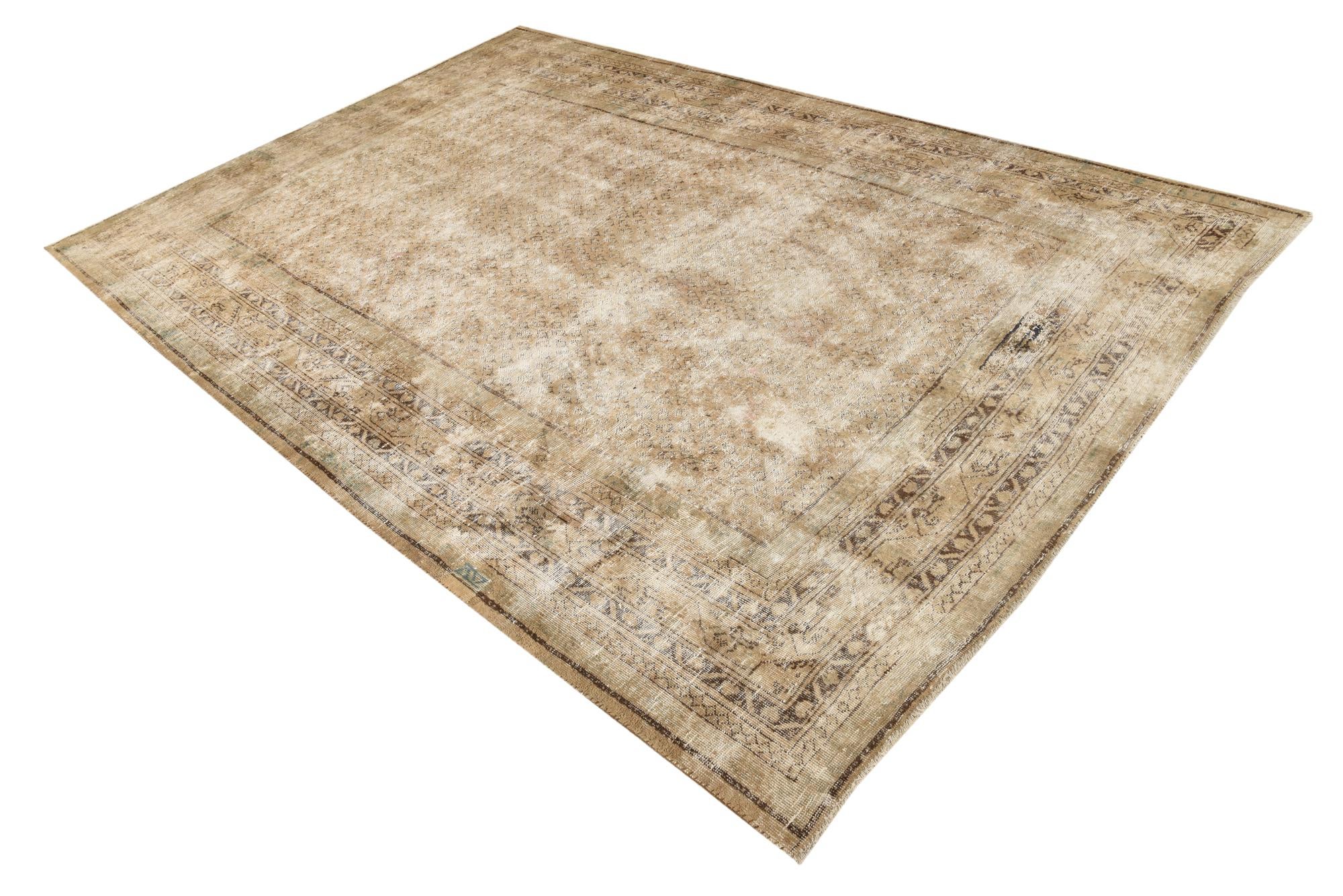 7' x 10' 7 Hand Knotted Ultra Vintage Persian Wool Rug