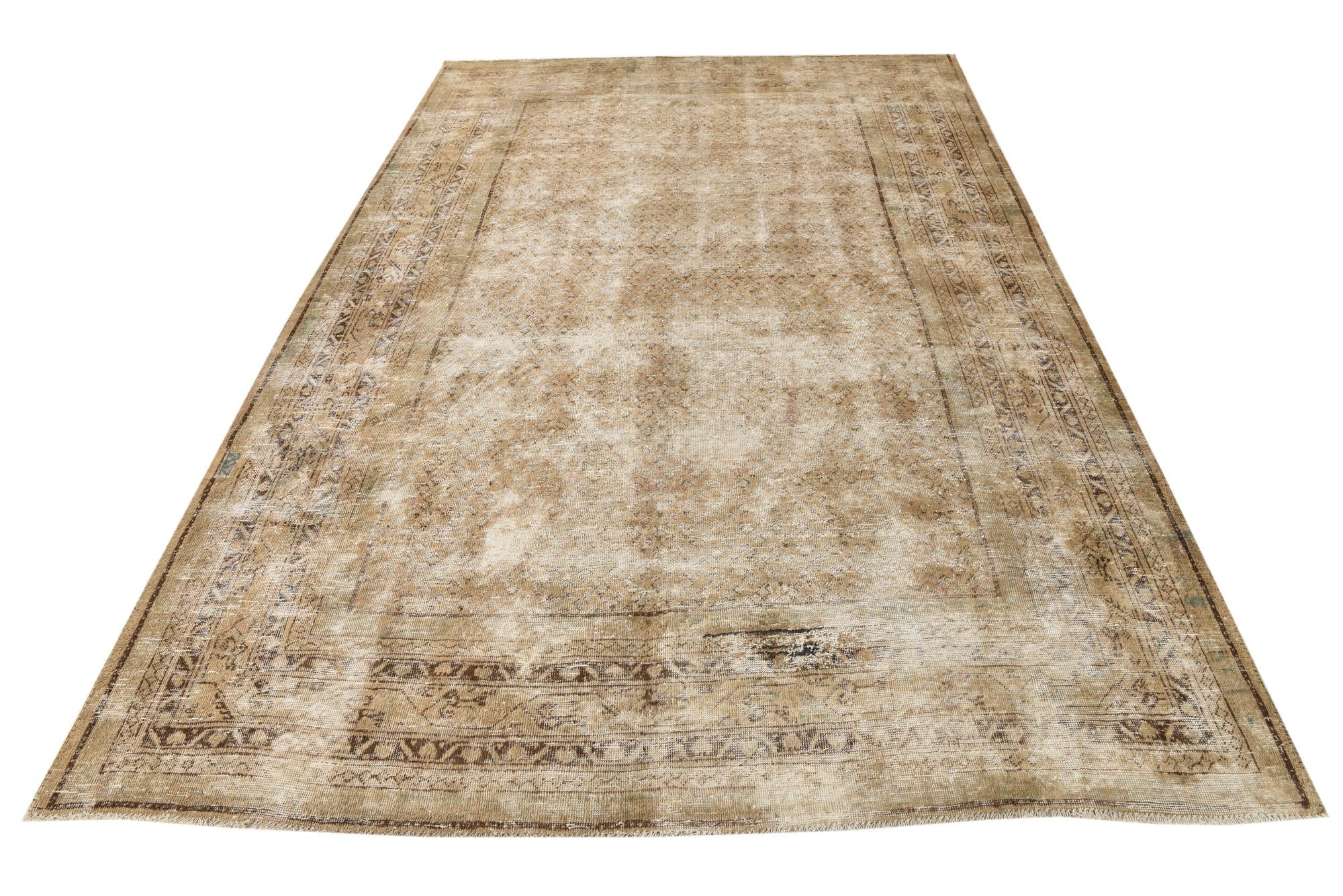 7' x 10' 7 Hand Knotted Ultra Vintage Persian Wool Rug