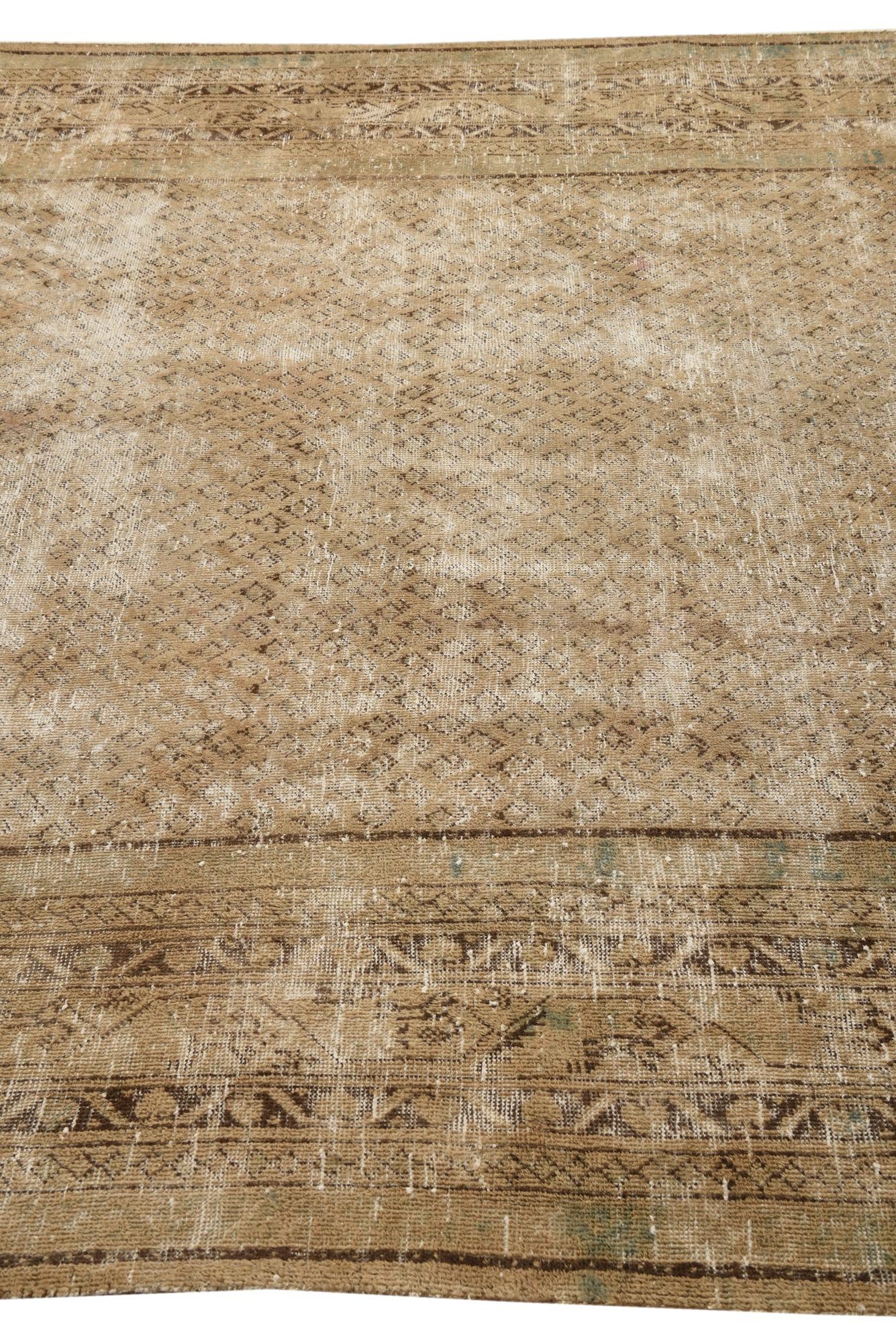 7' x 10' 7 Hand Knotted Ultra Vintage Persian Wool Rug
