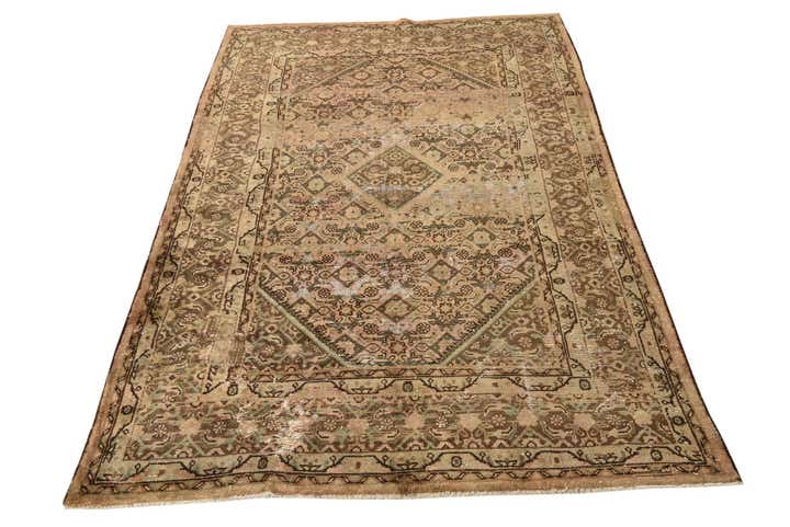 6' 8 x 10' 4 Hand Knotted Ultra Vintage Persian Wool Rug