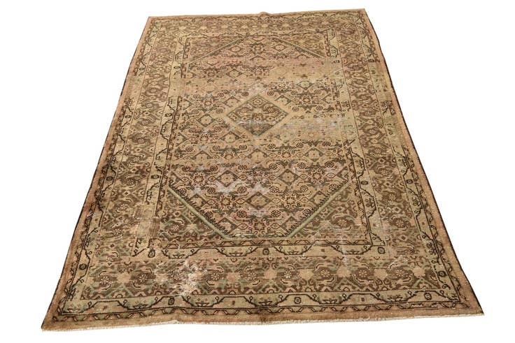 Detail image of 6' 8 x 10' 4 Hand Knotted Ultra Vintage Persian Wool Rug