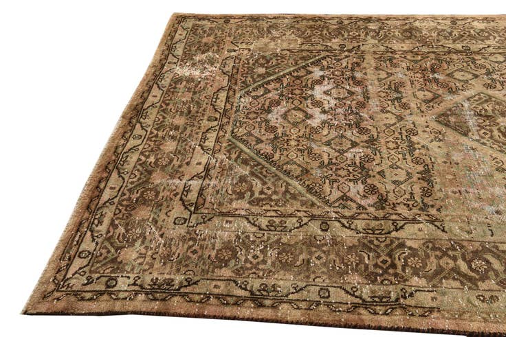 Detail image of 6' 8 x 10' 4 Hand Knotted Ultra Vintage Persian Wool Rug