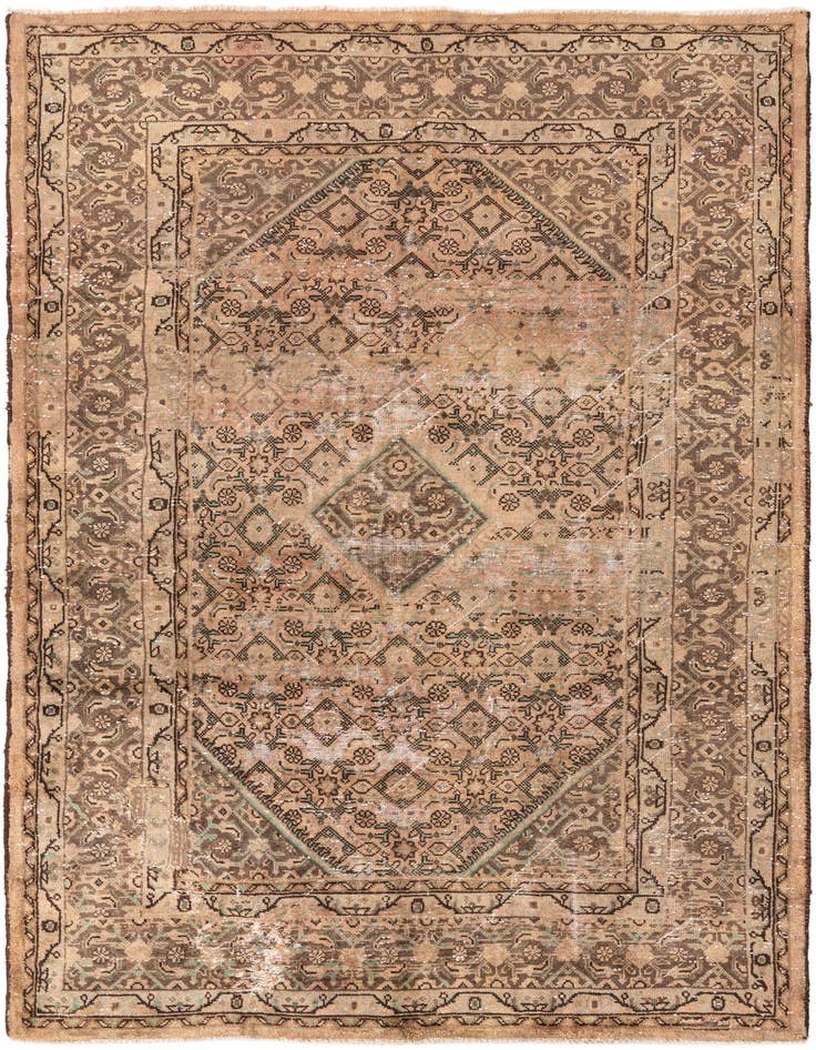 Detail image of 6' 8 x 10' 4 Hand Knotted Ultra Vintage Persian Wool Rug