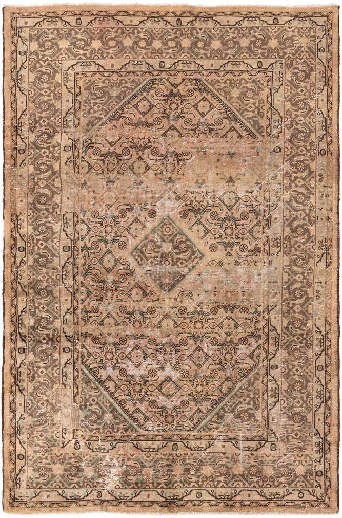 6' 8 x 10' 4 Hand Knotted Ultra Vintage Persian Wool Rug