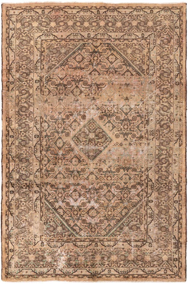 Detail image of 6' 8 x 10' 4 Hand Knotted Ultra Vintage Persian Wool Rug