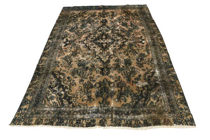 6' 1 x 9' 2 Hand Knotted Ultra Vintage Persian Wool Rug