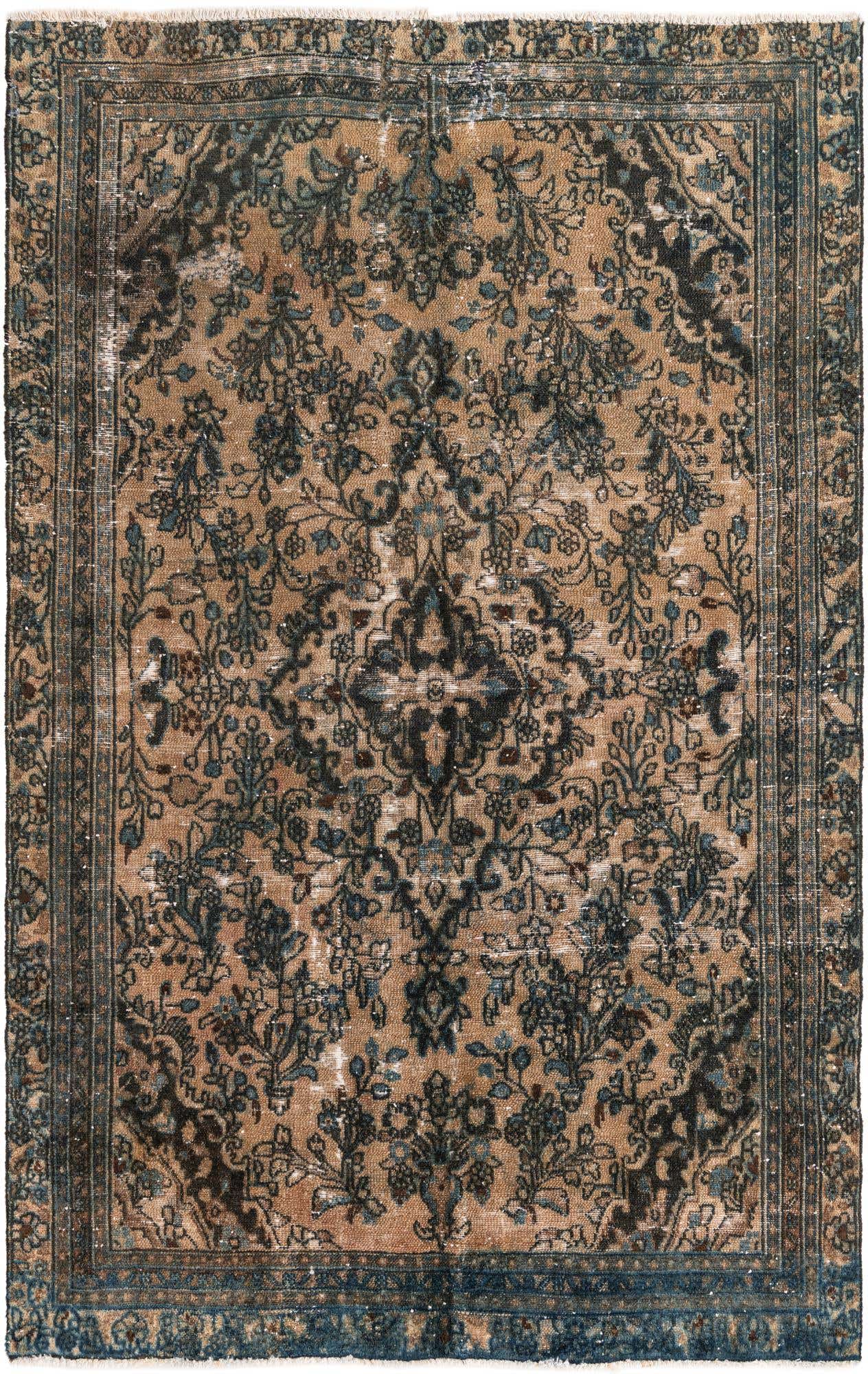6' 1 x 9' 2 Hand Knotted Ultra Vintage Persian Wool Rug