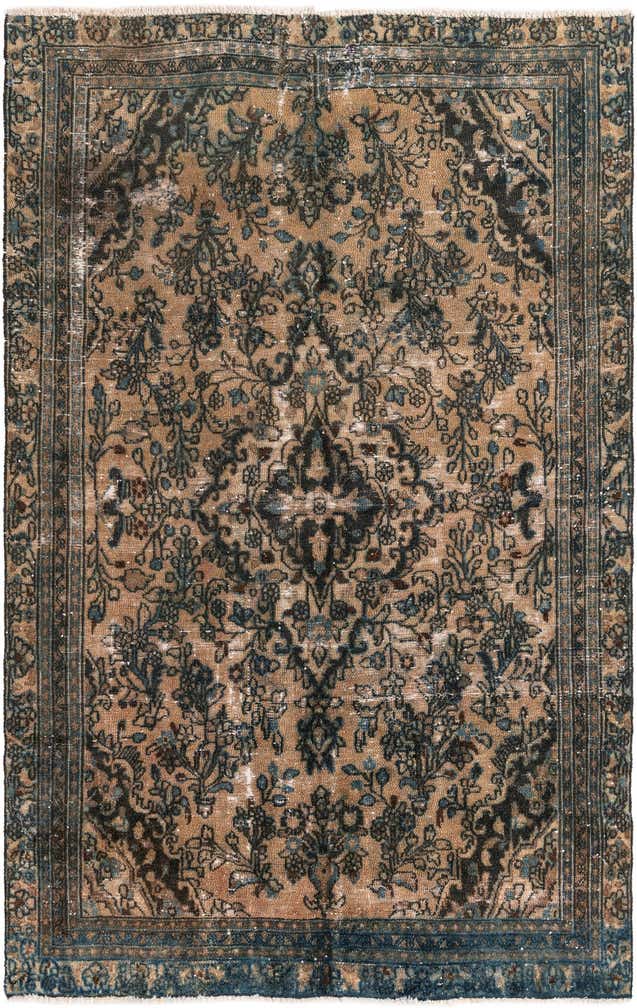 6' 1 x 9' 2 Hand Knotted Ultra Vintage Persian Wool Rug