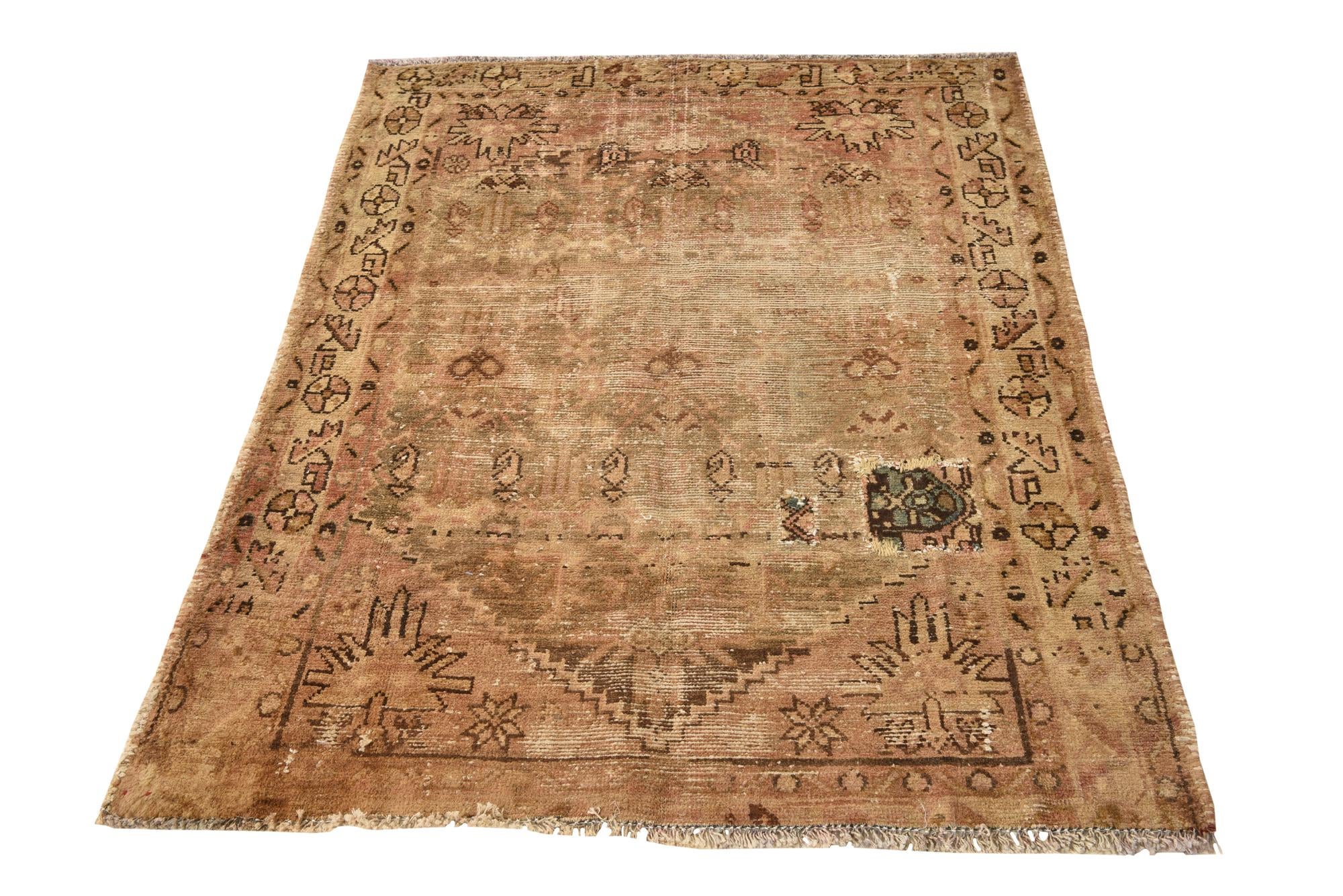 3' 6 x 4' 8 Hand Knotted Ultra Vintage Persian Wool Rug