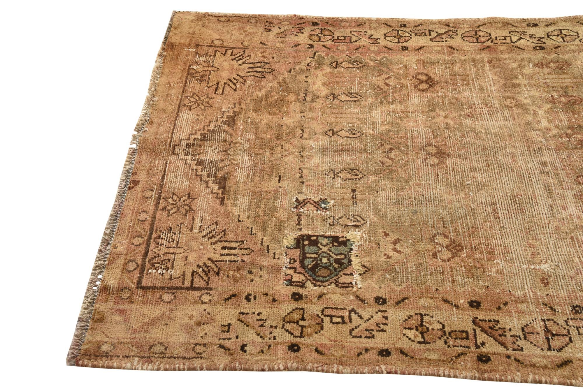 3' 6 x 4' 8 Hand Knotted Ultra Vintage Persian Wool Rug