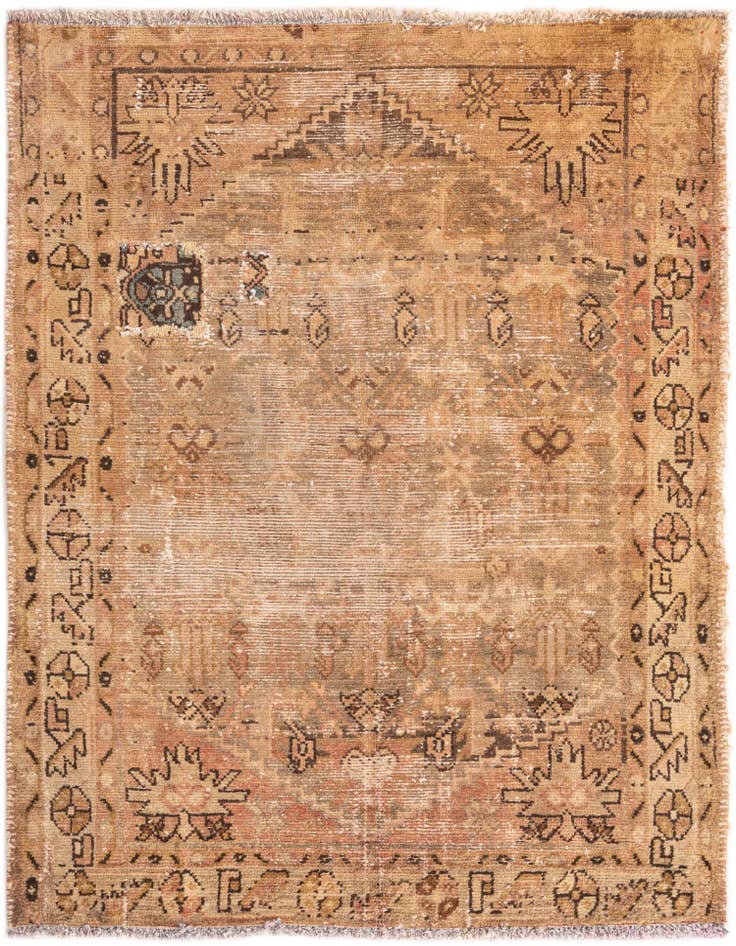 Detail image of 3' 6 x 4' 8 Hand Knotted Ultra Vintage Persian Wool Rug