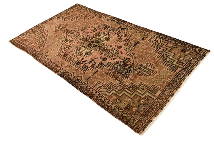 Detail image of 3' 5 x 6' 6 Hand Knotted Ultra Vintage Persian Wool Rug