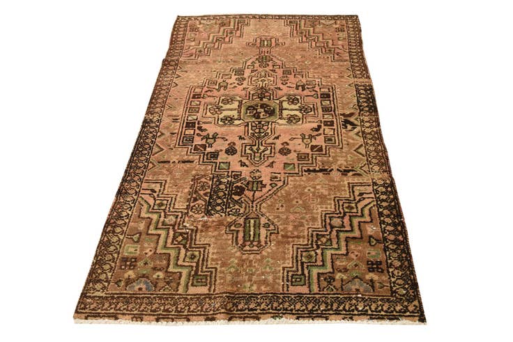 Detail image of 3' 5 x 6' 6 Hand Knotted Ultra Vintage Persian Wool Rug