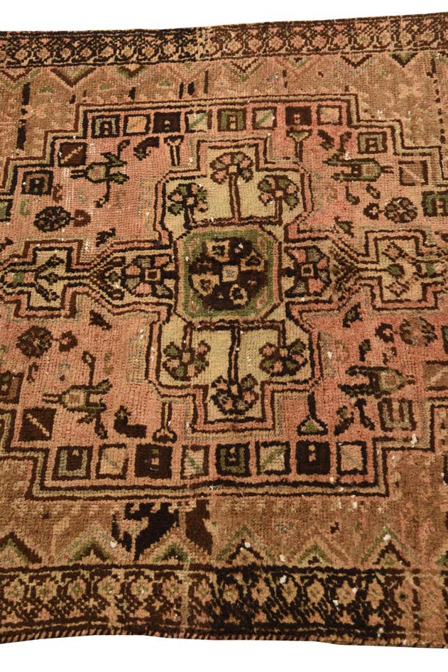 Detail image of 3' 5 x 6' 6 Hand Knotted Ultra Vintage Persian Wool Rug