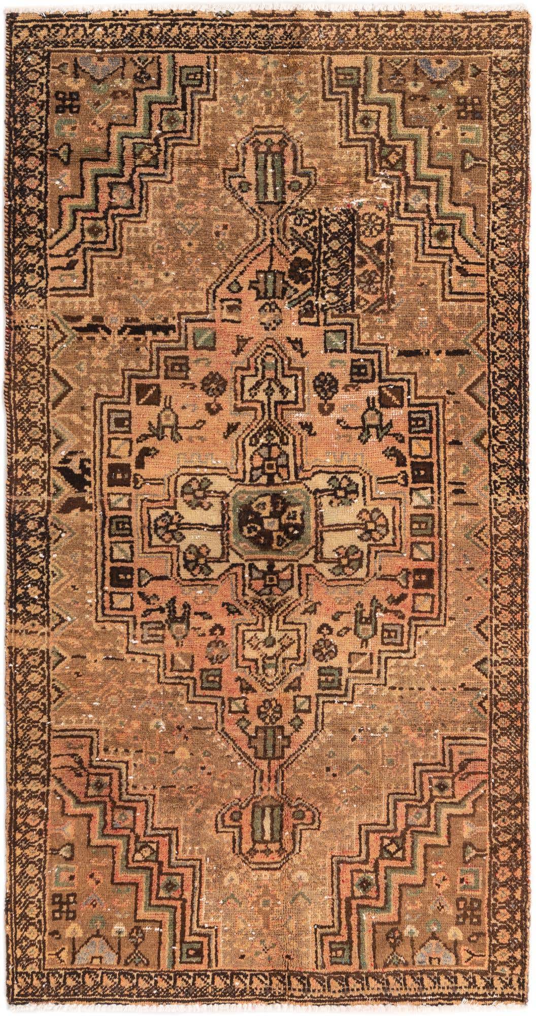 3' 5 x 6' 6 Hand Knotted Ultra Vintage Persian Wool Rug