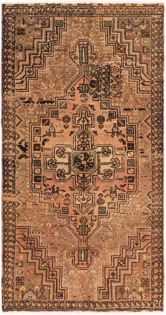 3' 5 x 6' 6 Hand Knotted Ultra Vintage Persian Wool Rug