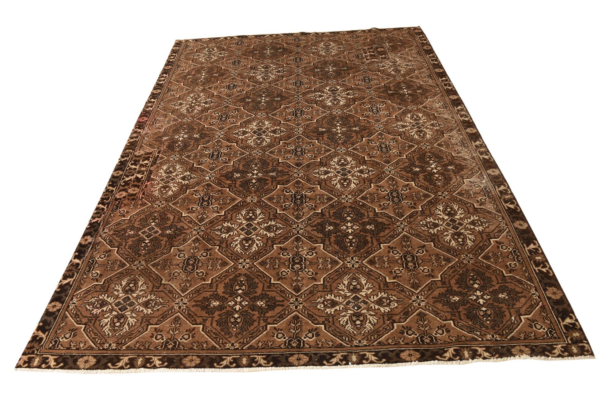 7' 1 x 10' 4 Hand Knotted Ultra Vintage Persian Wool Rug