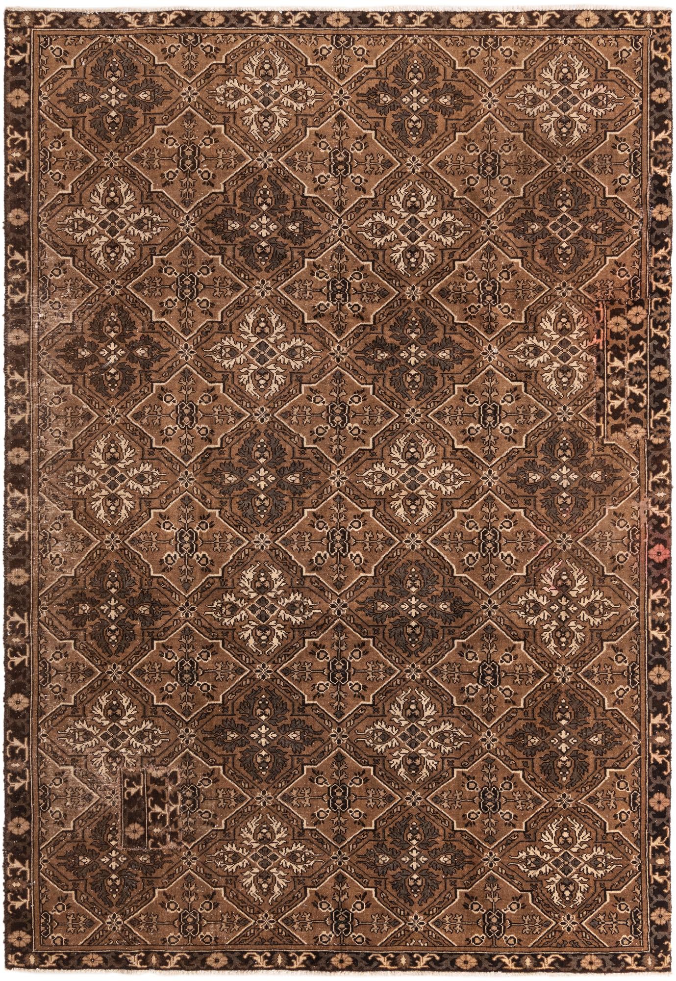 7' 1 x 10' 4 Hand Knotted Ultra Vintage Persian Wool Rug
