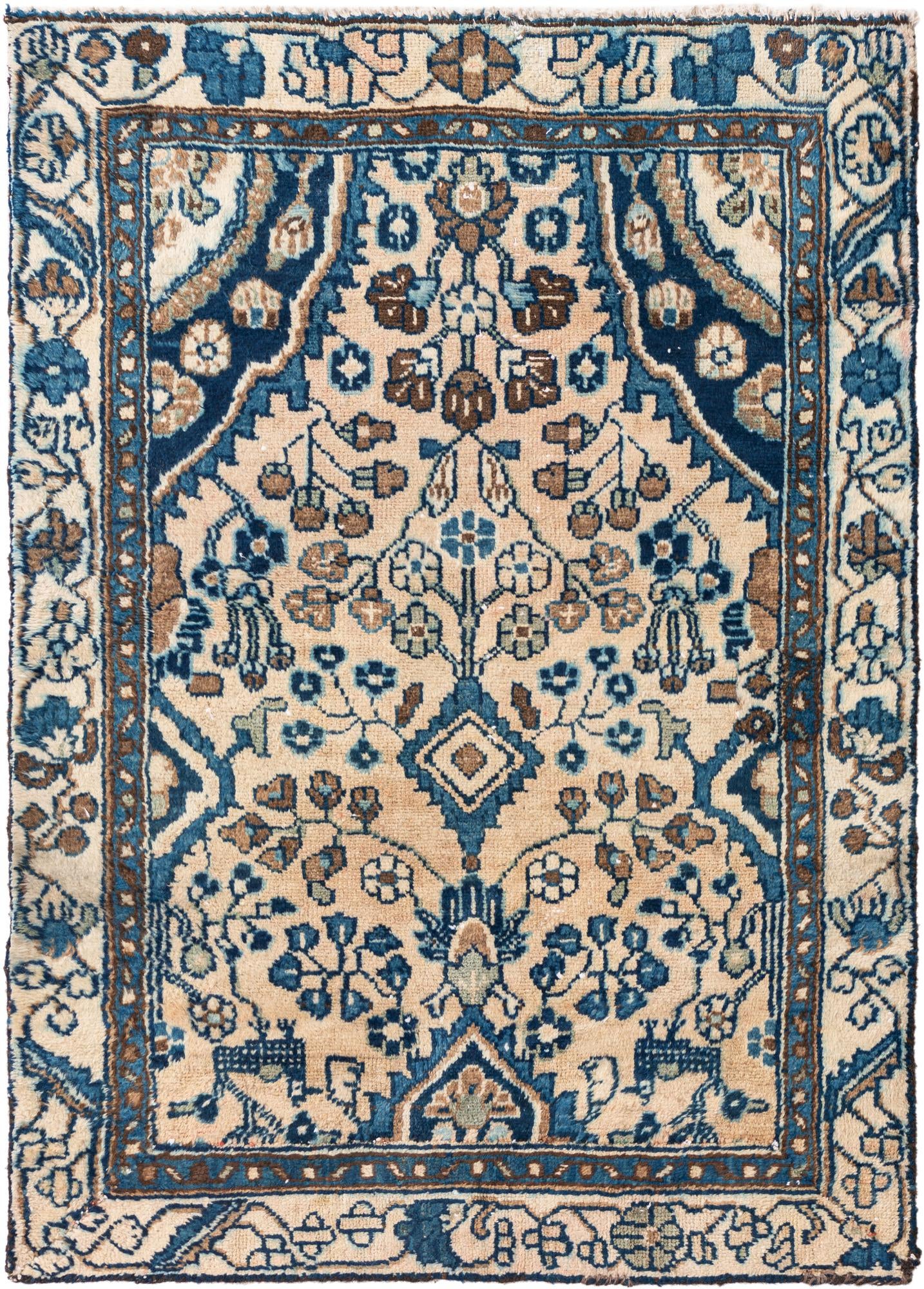 3' x 4' 3 Hand Knotted Ultra Vintage Persian Wool Rug